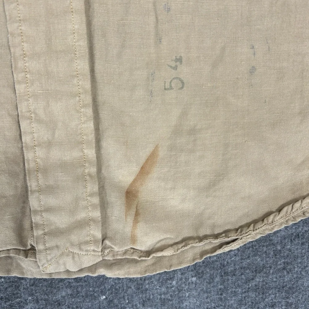 Vintage Polo Ralph Lauren Shirt Mens M Tan Asian Chinese Theme Silk Linen